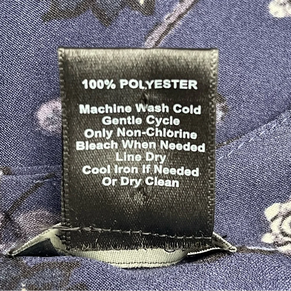 Ann Taylor Factory Blue Floral Cap Ruffle Shift Dress (10) - Picture 11 of 11